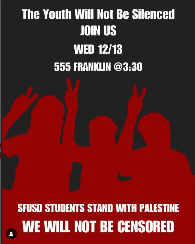 SFUSD students stand with Palestine @ SFUSD